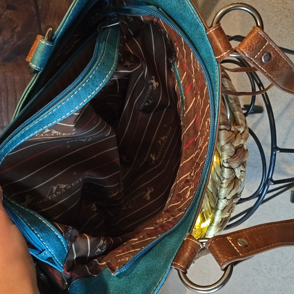 Montana West purse- teal/brown - Picture 2 of 4